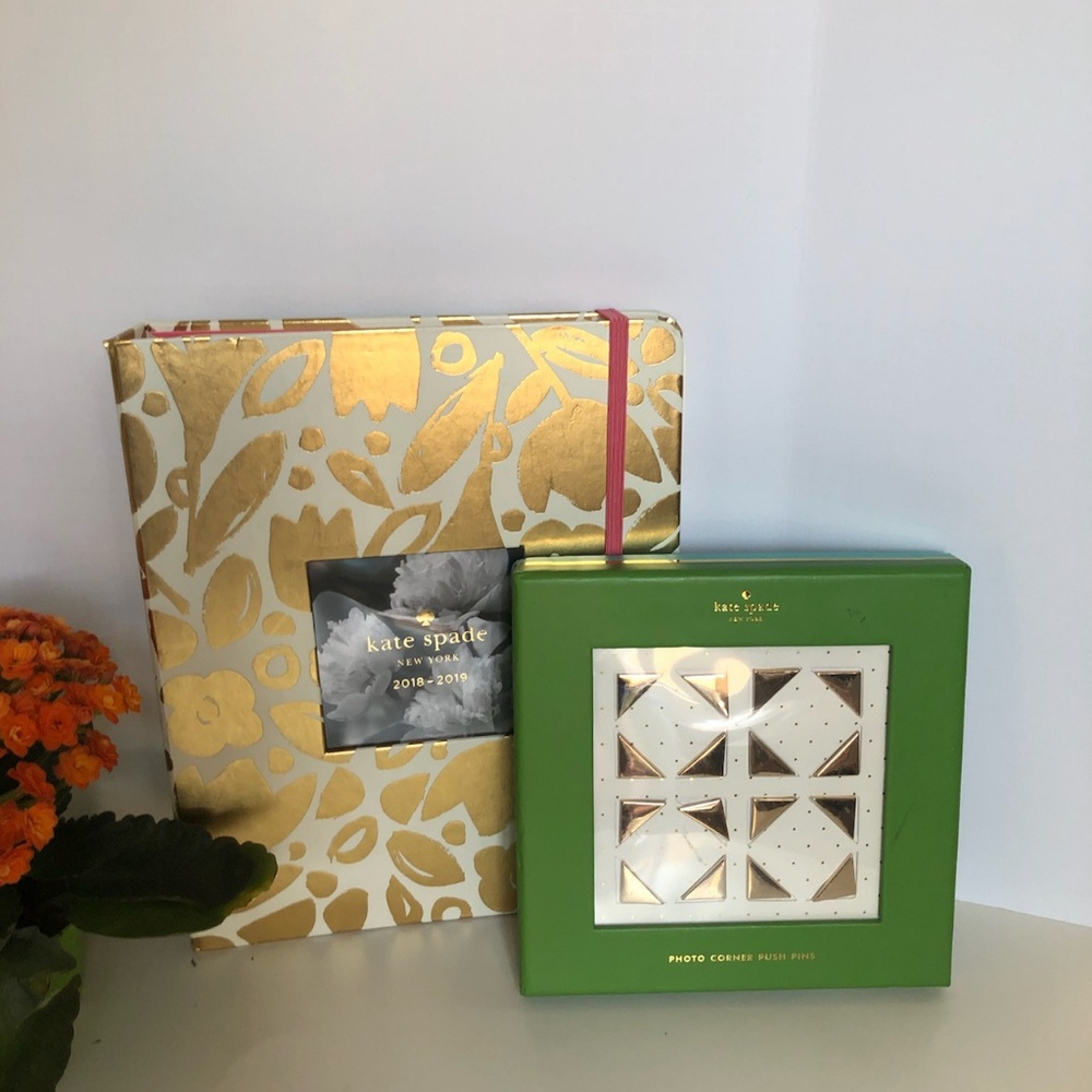 Kate Spade  planner & photo corner push pins.